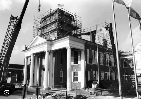 The courthouse is getting a tower in the early 1900s on The Circle in Georgetown, which became the county seat in 1791. The original structure dates back to 1840. W. BARKSDALE MAYNARD COLLECTION